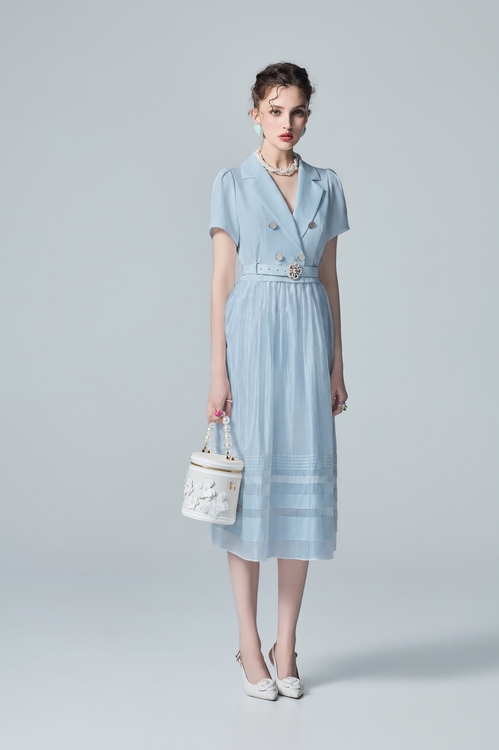Blazer Style Short Sleeve Dress,dresses,Dresses