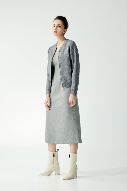 V-neck Grey Sleeveless Maxi Dress,dresses,Dresses