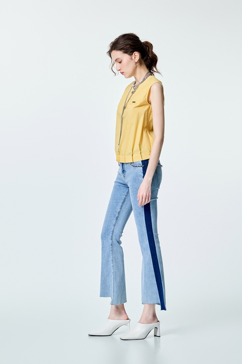 Pin Tuck Detail Stripe Vest,Accessories