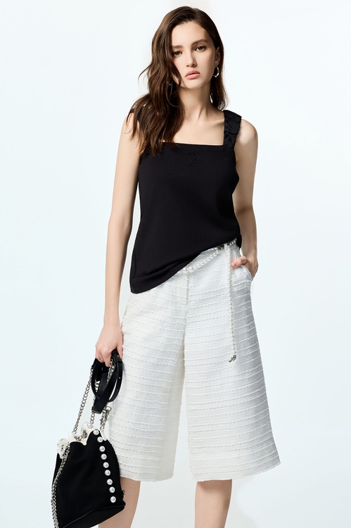 Embroidered Heart Logo Tank Top,Black tops,black tops