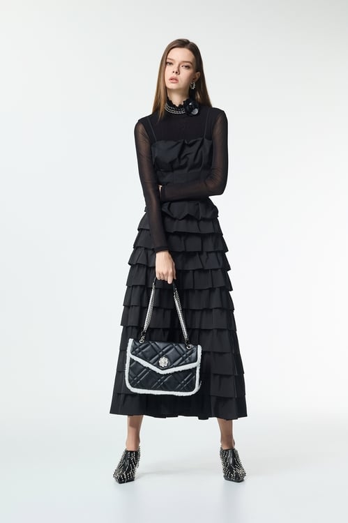 Pintucks Detail Two Piece Top,Embroidered,Embroidered