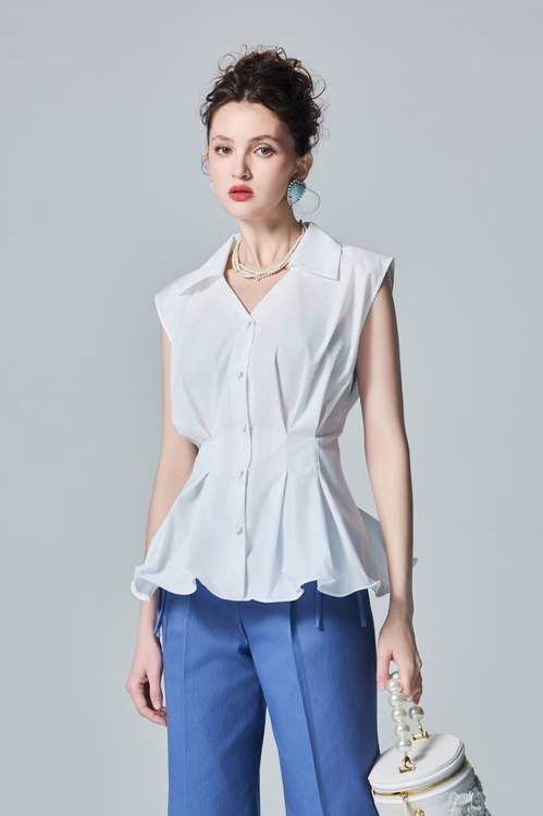 Fitted Mid Length Vest,White tops,White tops