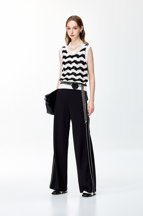 Irregular Strip Knit Vest,Knitted tops