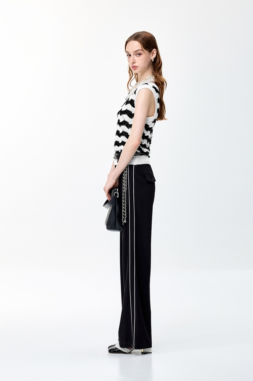 Irregular Strip Knit Vest,Knitted tops