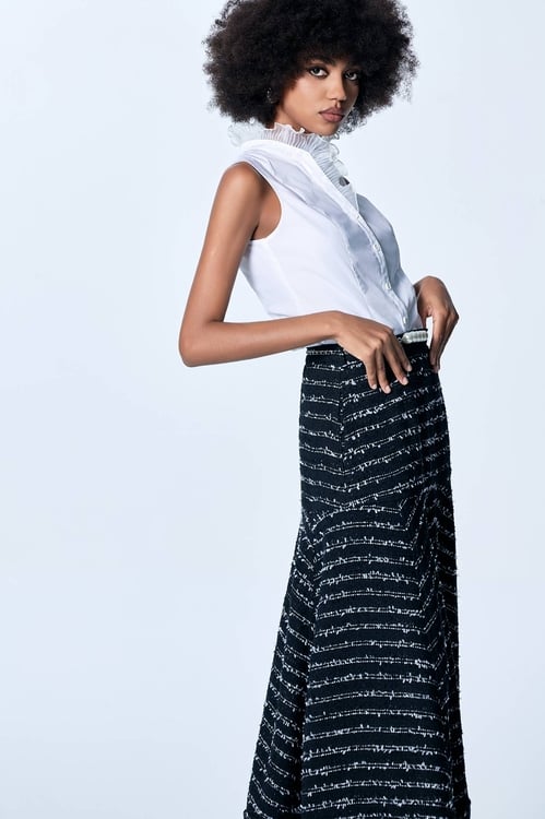 Organza Ruffle Detail Vest,Blouses