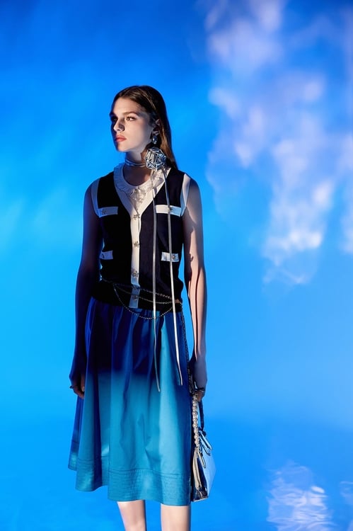 Contrast Trim Midnight Blue Knit Vest,Knitted tops