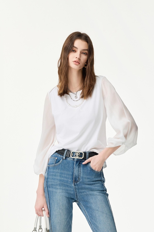 Knot Detail Long Sleeve Top,Urban Fashion