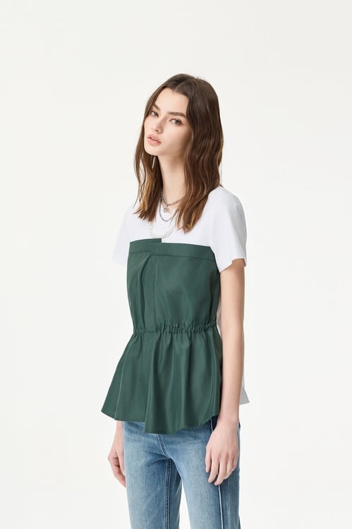 Contrast Colour Short Sleeve Top,Trench coats