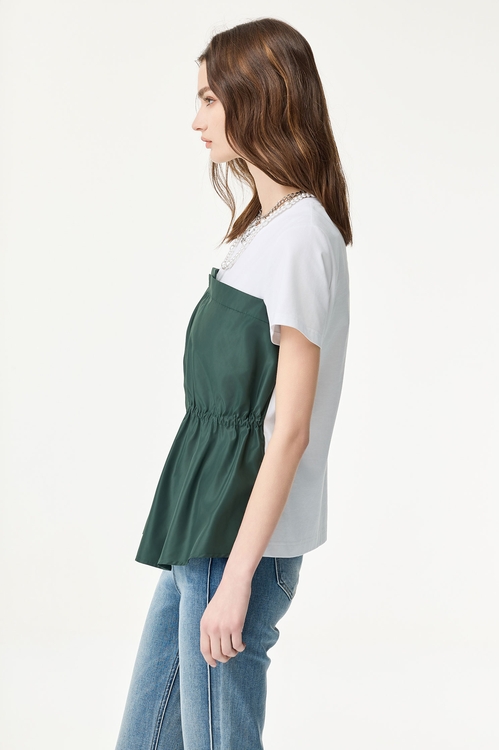 Contrast Colour Short Sleeve Top,Trench coats