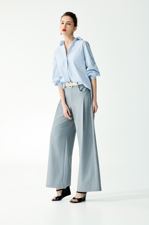 Patch Pockets Button Front Blouse,,Patch Pockets Button Front Blouse,Tops,Embroidered,Season (SS) Look,Blouses