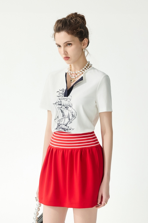 Front Graphic Short Sleeve Tee,White tops,White tops