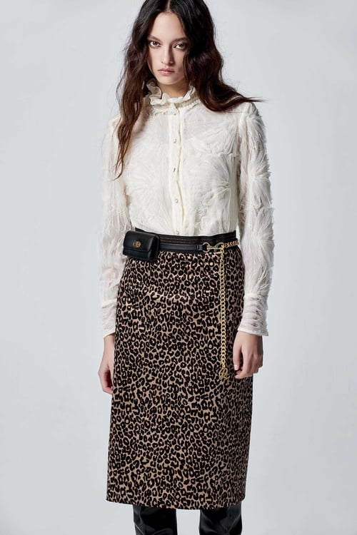 Ruffle Collar Mesh Lace Top,Blouses