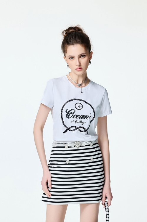 Slogan Short Sleeve Tee,Back To Classic