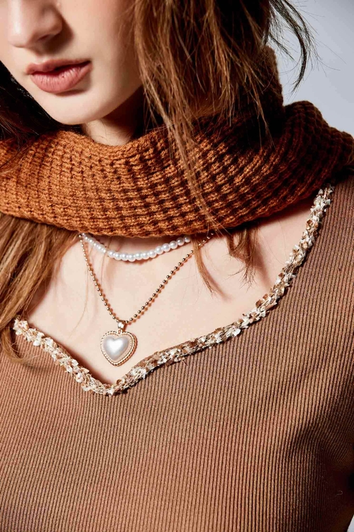 Long Sleeve Top With Contrast Trim,Under shirts