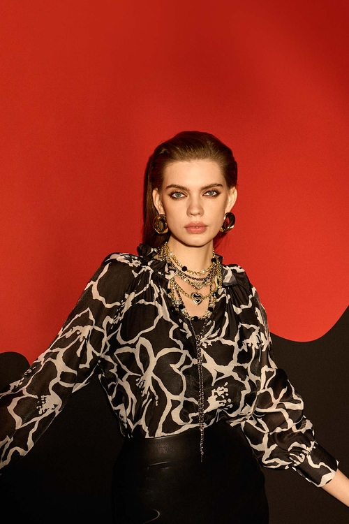 Floral Print Long Sleeve Top,Under shirts