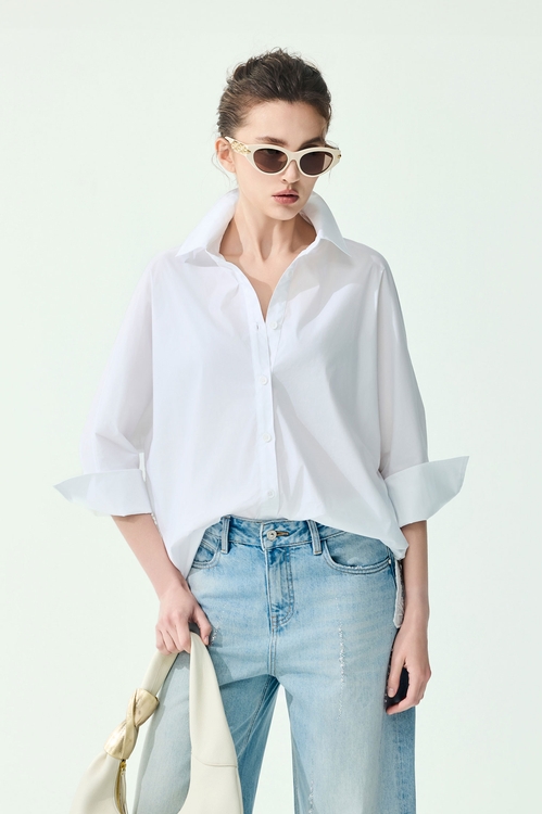 Back Lace Detail Oversize Blouse,,Back Lace Detail Oversize Blouse,Tops,Embroidered,Season (SS) Look,pearl,Tops,Season (SS) Look,Tops,Season (SS) Look,Blouses,Tops,Embroidered,Season (SS) Look,White tops,Lace