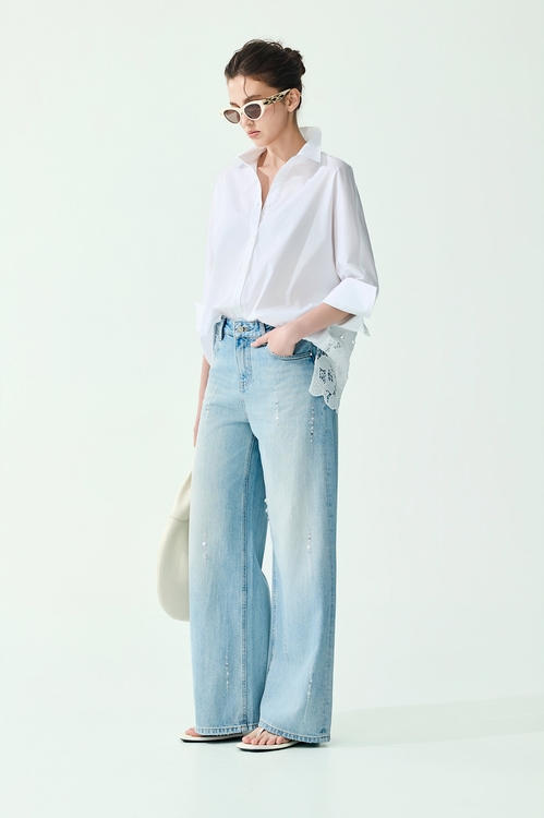 Back Lace Detail Oversize Blouse,,Back Lace Detail Oversize Blouse,Tops,Embroidered,Season (SS) Look,pearl,Tops,Season (SS) Look,Tops,Season (SS) Look,Blouses,Tops,Embroidered,Season (SS) Look,White tops,Lace