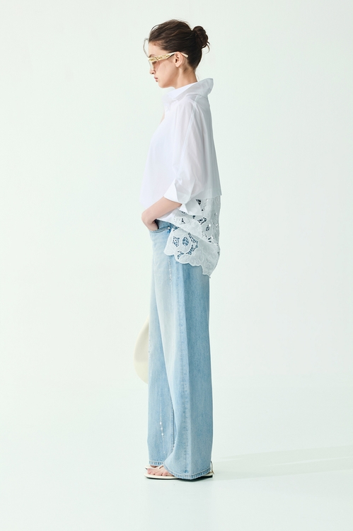 Back Lace Detail Oversize Blouse,,Back Lace Detail Oversize Blouse,Tops,Embroidered,Season (SS) Look,pearl,Tops,Season (SS) Look,Tops,Season (SS) Look,Blouses,Tops,Embroidered,Season (SS) Look,White tops,Lace