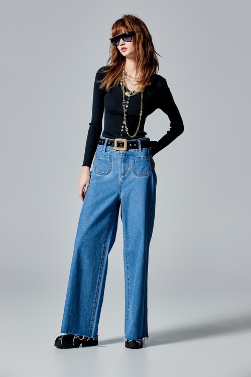 Navy V-neck Long Sleeve Top,Under shirts