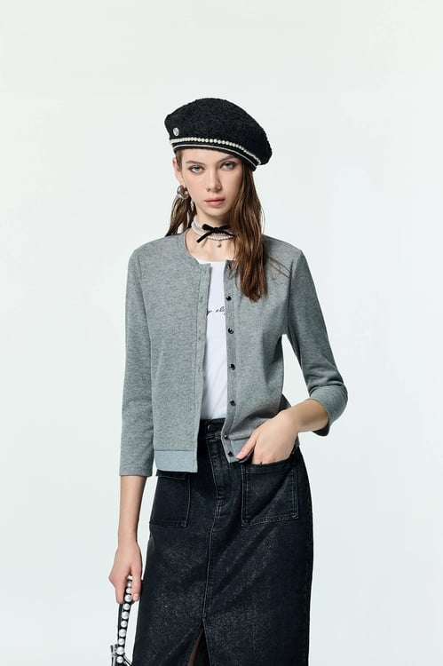 Fake Two Piece Long Sleeve Top,Embroidered,Embroidered