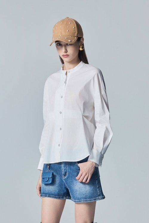 Stand Collar Button Front Blouse,,Stand Collar Button Front Blouse,Dresses,Denim,Denim skirts,Season (AW) Look,Knitted,Tops,Rayon,Season (SS) Look,Denim,Jeans,Shorts,Season (AW) Look,pants,Tops,Embroidered,White tops,Season (AW) Look,Blouses