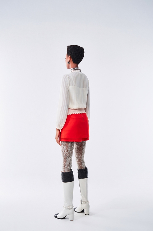 V-neck Off White Chiffon Top,Chiffon tops