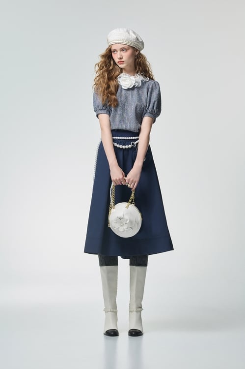 Ruffle Collar Short Sleeve Top,pearl