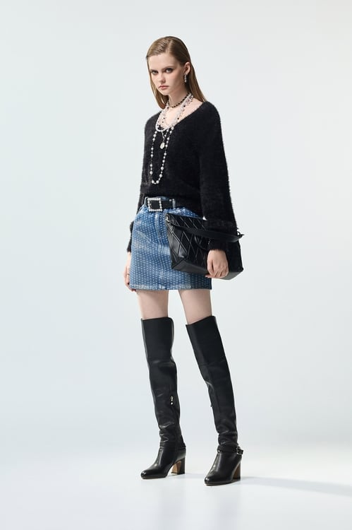 Front Criss Cross Detail Knit Top,Knitted