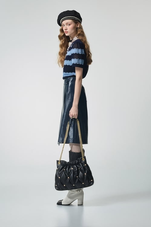 Contrast Lace Detail Short Sleeve Top,Lace