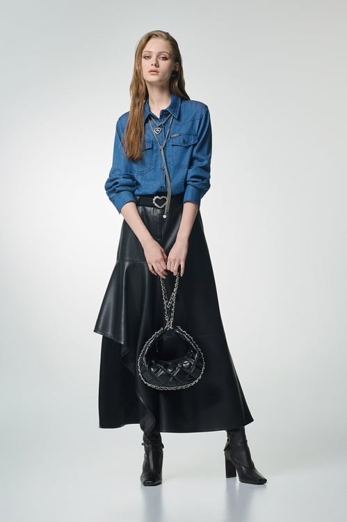 Long Sleeve Denim Top,Blouses