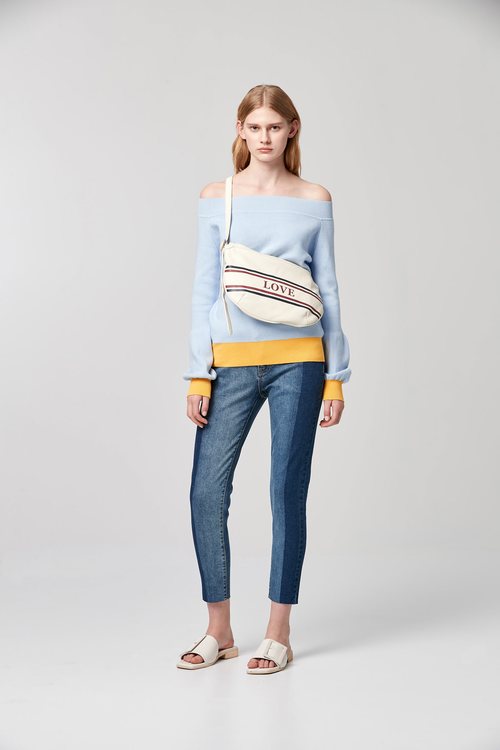 Off shoulder Knit Top,Rayon