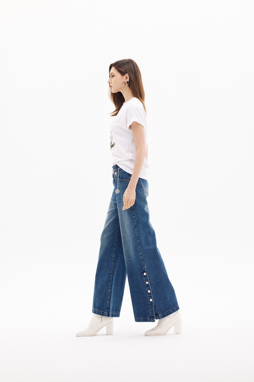 Deer Graphic Print Short Sleeve Tee,White tops,White tops