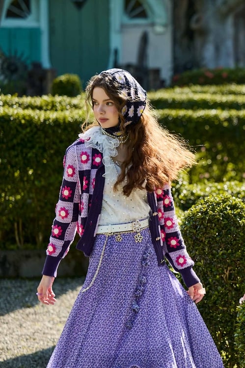 Floral Crochet Knit Patchwork Cardigan,Knitted coats