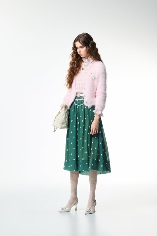 Fux Fur V-neck Cardigan,Outerwear