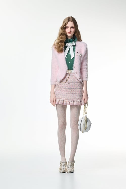 Fux Fur V-neck Cardigan,Outerwear