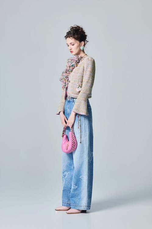Bell Sleeve Tweed Jacket,Outerwear