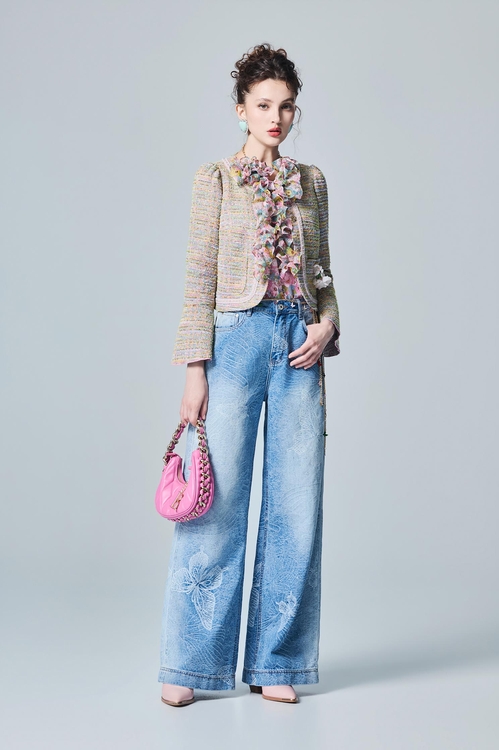Bell Sleeve Tweed Jacket,Outerwear