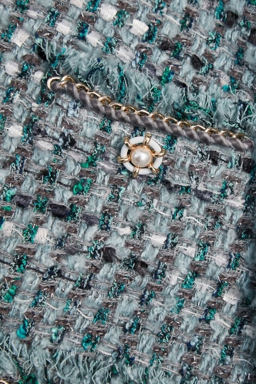 Powder Blue Tweed Jacket,Outerwear