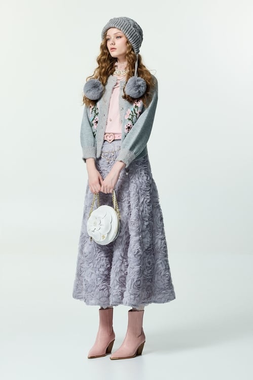 Floral Graphic Grey Knit Thick Cardigan,,Floral Graphic Grey Knit Thick Cardigan,Jackets,Embroidered,Outerwear,Denim,Denim Jackets,pearl,Season (AW) Look,Jackets,Outerwear,Season (AW) Look,Knitted,Knitted coats,Jackets,Outerwear,Season (AW) Look,Jackets,Outerwear,Season (AW) Look,Knitted,Knitted coats