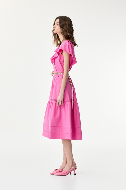 Fushia Pink Tiered Skirt,Layered skirts