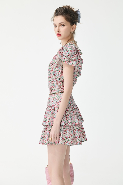 Rose With Cherry Print Skorts,Mini skirts
