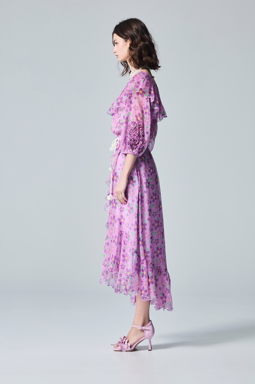 Asymmetric Floral Print Ruffle Maxi Skirt,,Asymmetric Floral Print Ruffle Maxi Skirt,Season (AW) Look,Midi skirts,Dresses,Season (AW) Look,Mesh fabric,Midi skirts,Season (AW) Look,Midi skirts,Chiffon