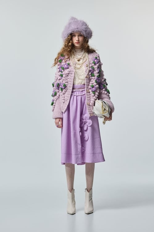 3-D Floral Detail Purple Waffle Skirt,,3-D Floral Detail Purple Waffle Skirt,Culottes,Denim,Jeans,pearl,Season (AW) Look,Valentine,bows,Wide-leg jeans,Tops,Season (AW) Look,Valentine,blossoms,Knitted,Knitted tops,Knitted tops,Tops,Season (AW) Look,Valentine,blossoms,Knitted,Knitted tops,Knitted tops,Outerwear,Season (AW) Look,Valentine,blossoms,Knitted,Knitted coats,Outerwear,pearl,Season (AW) Look,Valentine,blossoms,Knitted,Knitted coats,Accessories,Season (AW) Look,Valentine,blossoms,Midi skirts