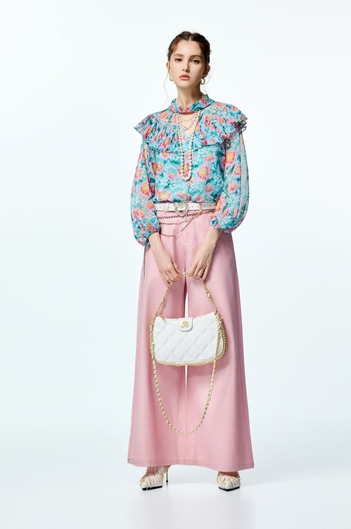 Metallic Sheen Pink Jeans,Denim pants