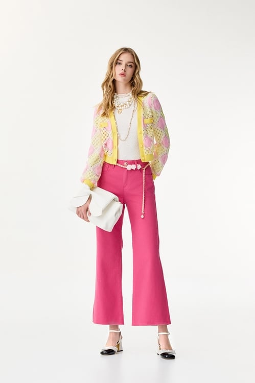 Pink Striaght Cut Jeans,Denim pants