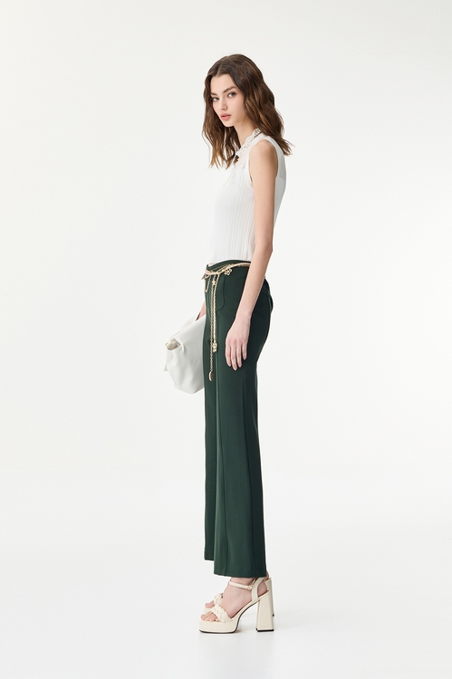 Moss Green Boot Leg Pants,Bell-bottoms,Bell-bottoms,Bell-bottoms