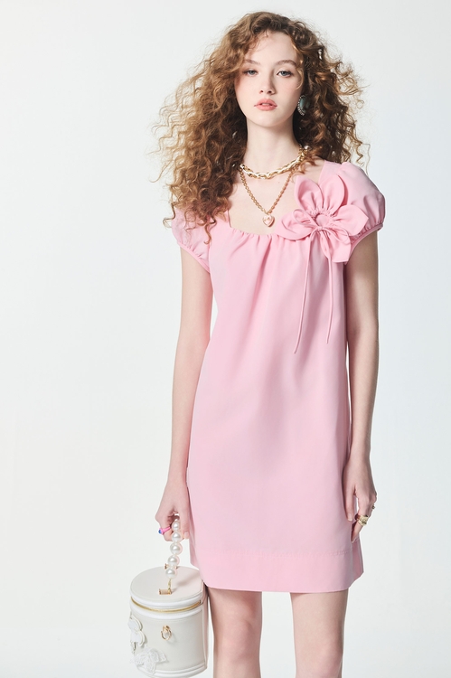 Floral Detail Pink Dress,,Floral Detail Pink Dress,Dresses,Season (SS) Look