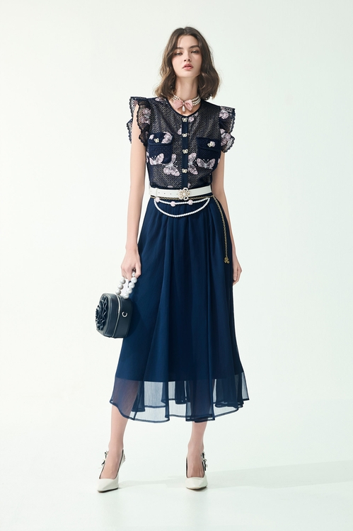 Butterfly Embroidery Maxi Dress,,Butterfly Embroidery Maxi Dress,Dresses,Season (SS) Look,Dresses,Embroidered,Season (SS) Look,Plaid,Lace,Chiffon