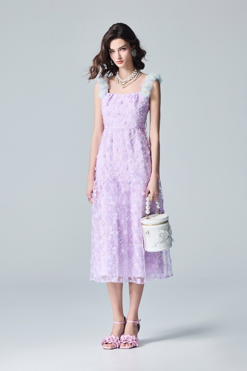 Full Lace Floral Strap Maxi Dress,dresses,Dresses