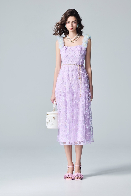 Full Lace Floral Strap Maxi Dress,dresses,Dresses